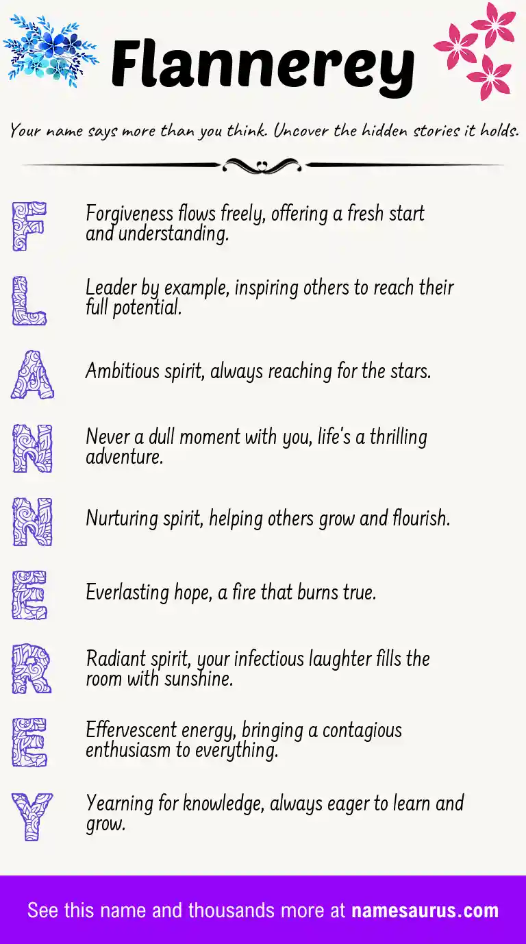 Acrostic poem about Flannerey.