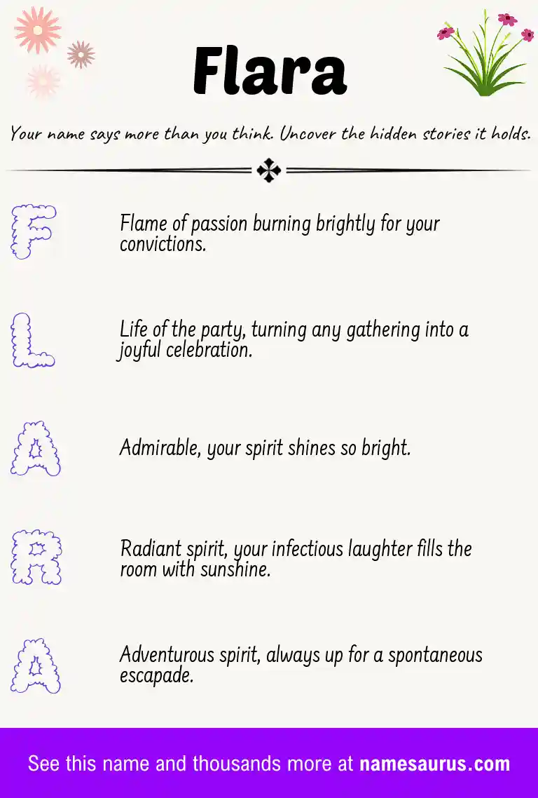 Acrostic poem about Flara.