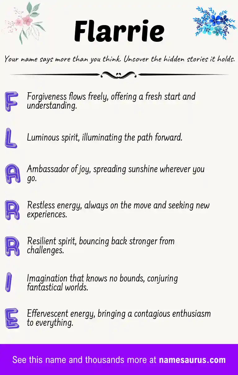 Acrostic poem about Flarrie.