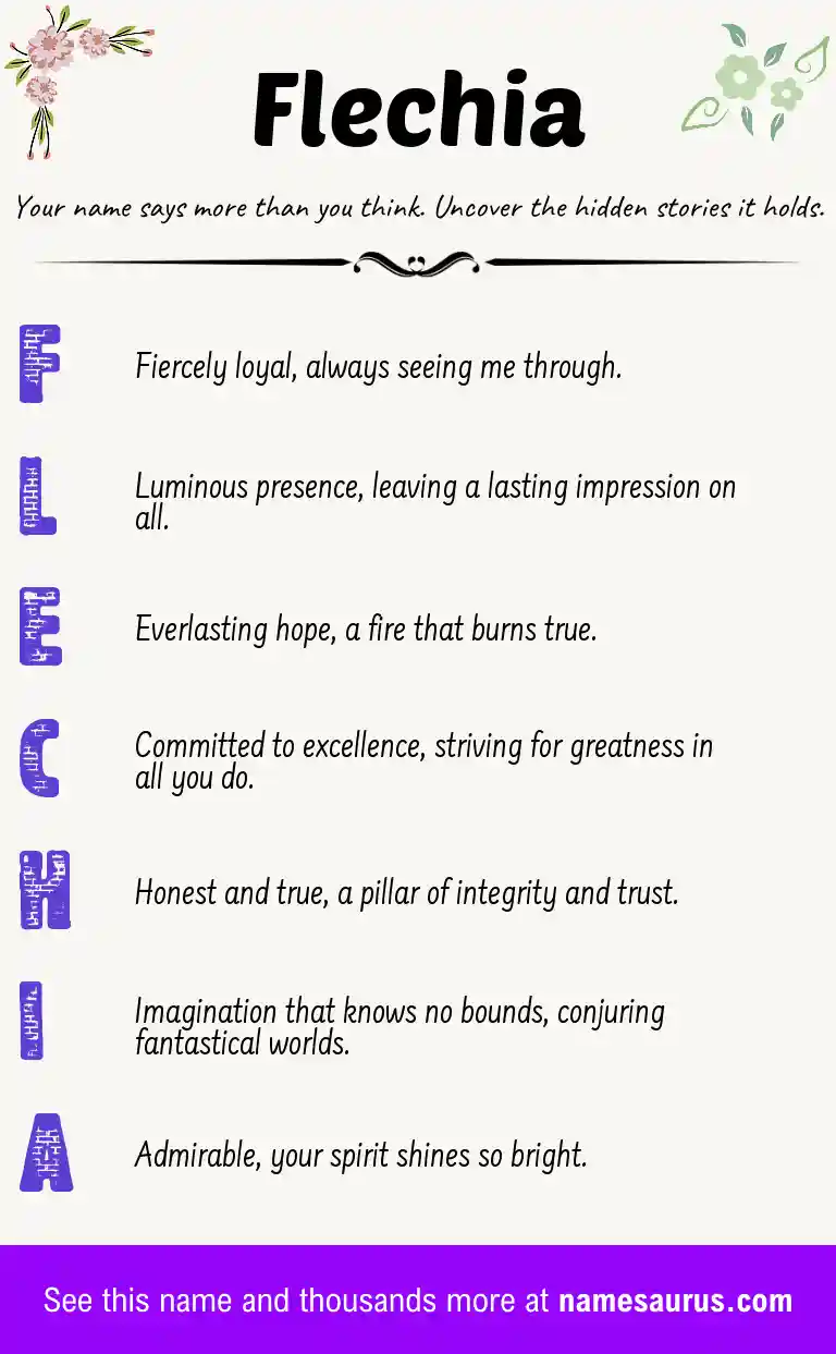 Acrostic poem about Flechia.