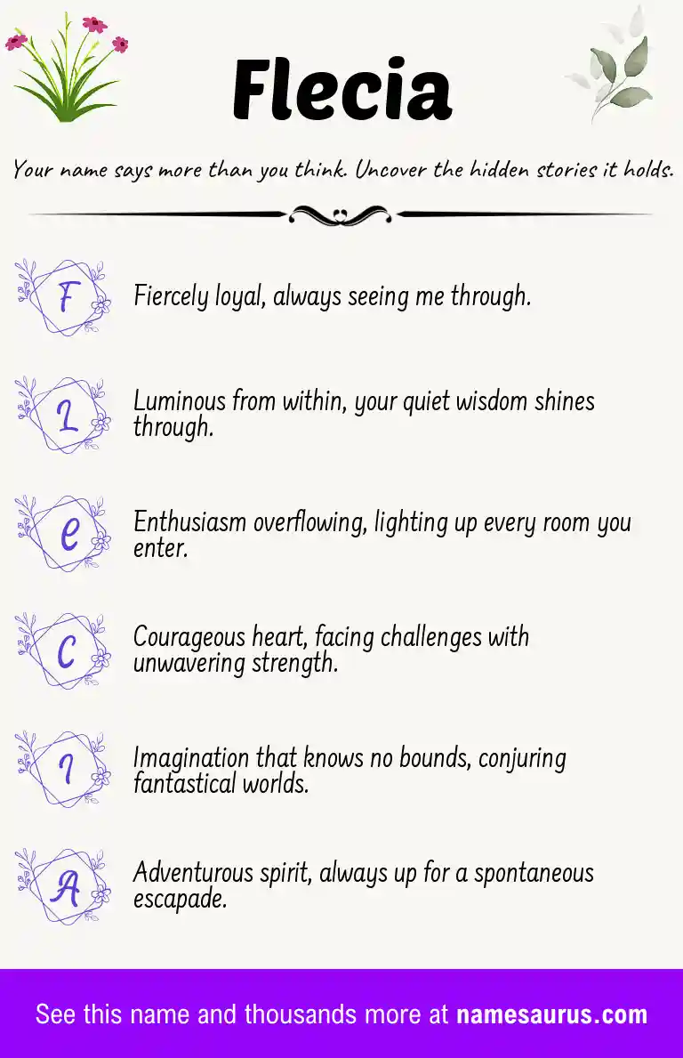 Acrostic poem about Flecia.