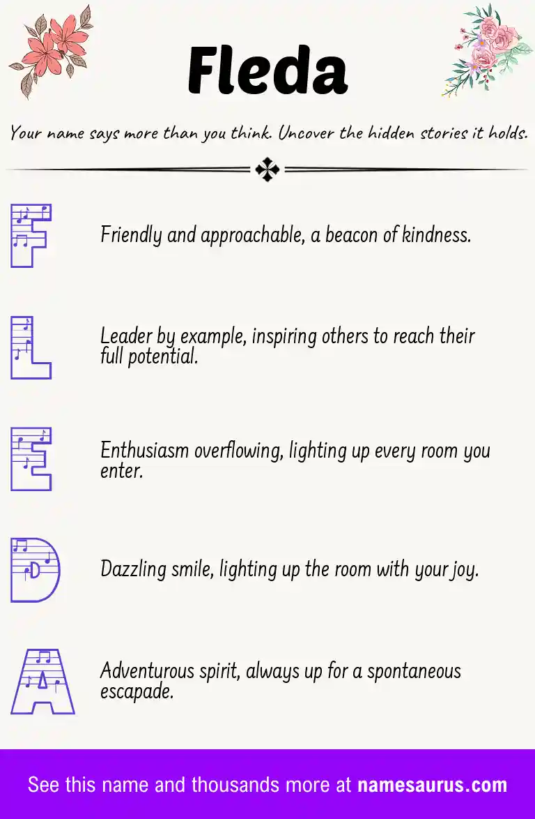 Acrostic poem about Fleda.