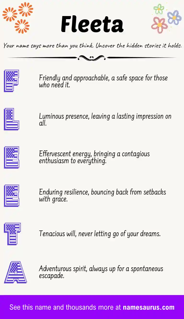 Acrostic poem about Fleeta.