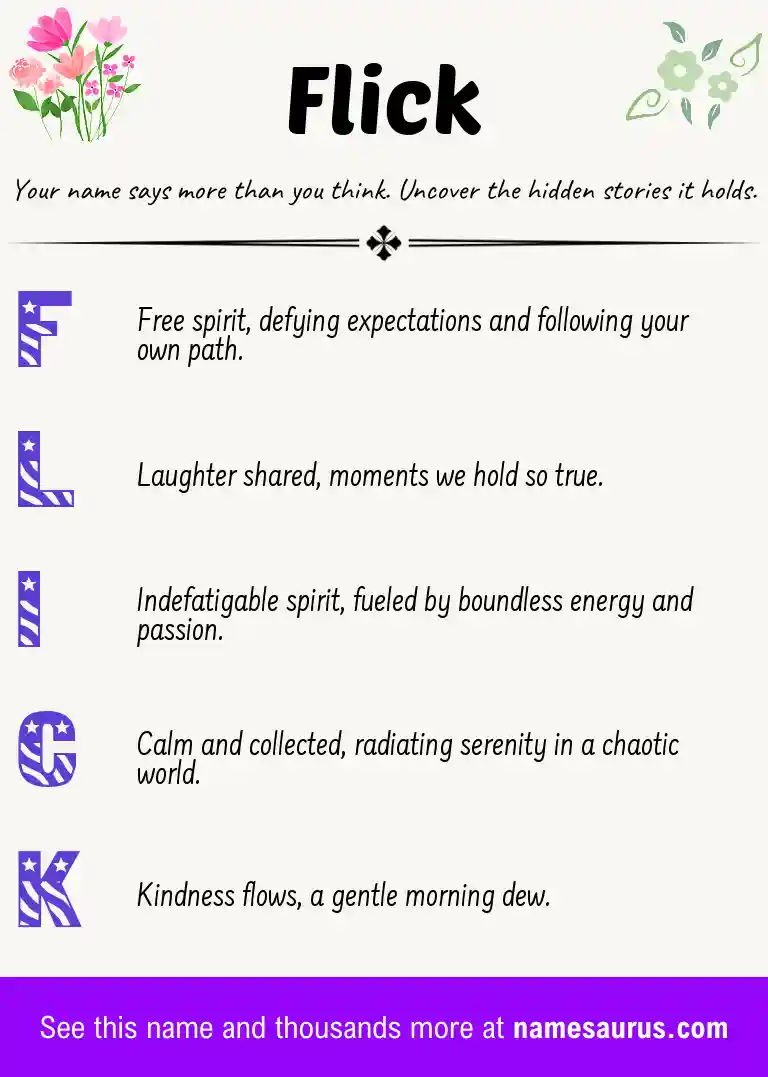 Acrostic poem about Flick.