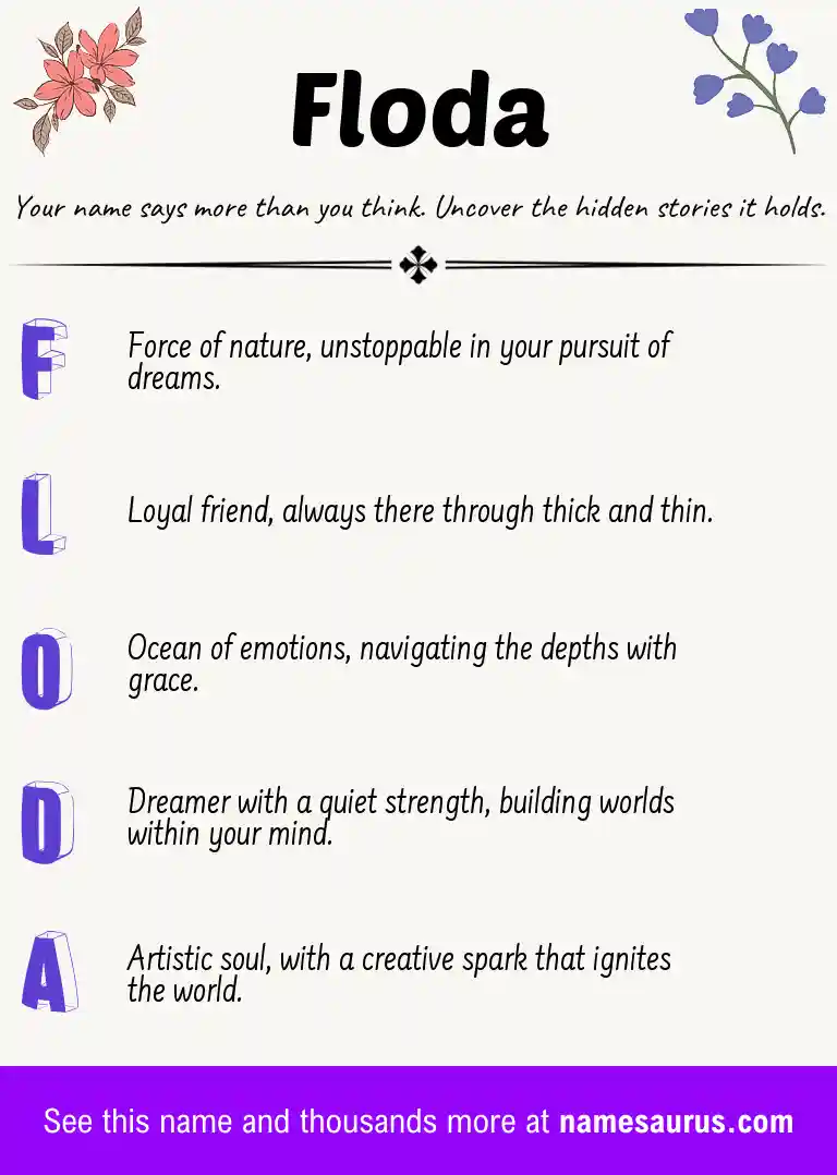 Acrostic poem about Floda.