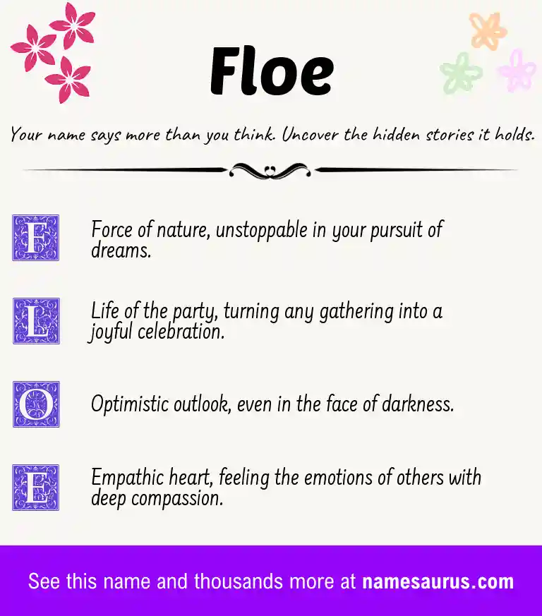Acrostic poem about Floe.