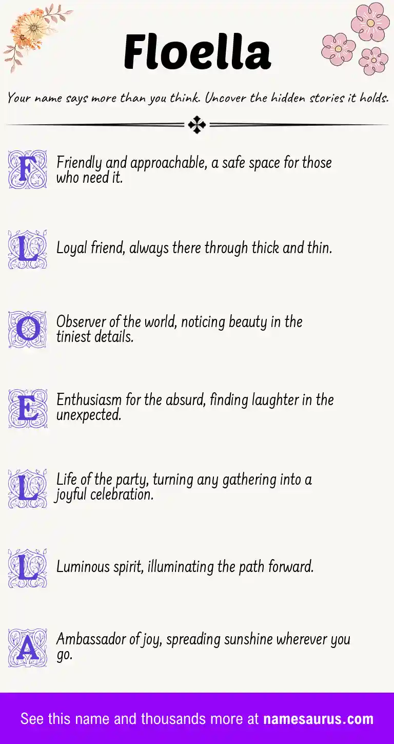 Acrostic poem about Floella.