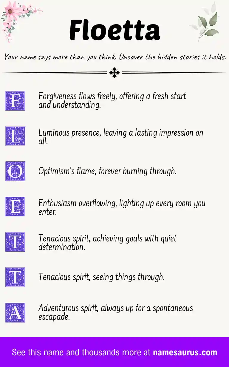 Acrostic poem about Floetta.
