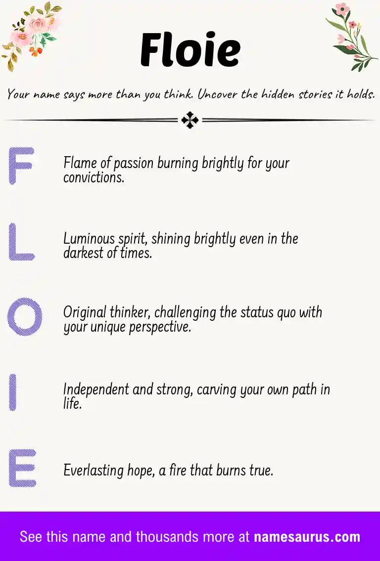 Acrostic poem about Floie.