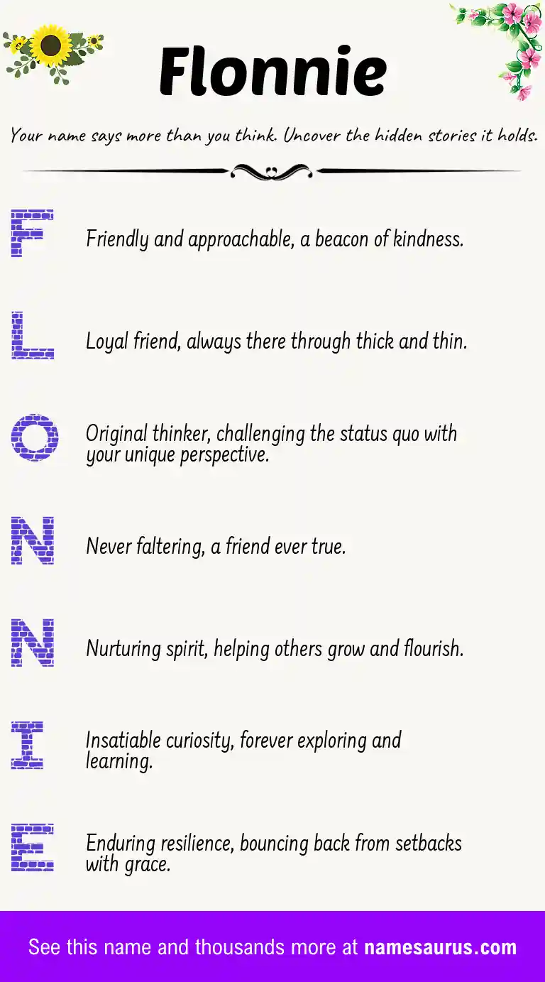 Acrostic poem about Flonnie.