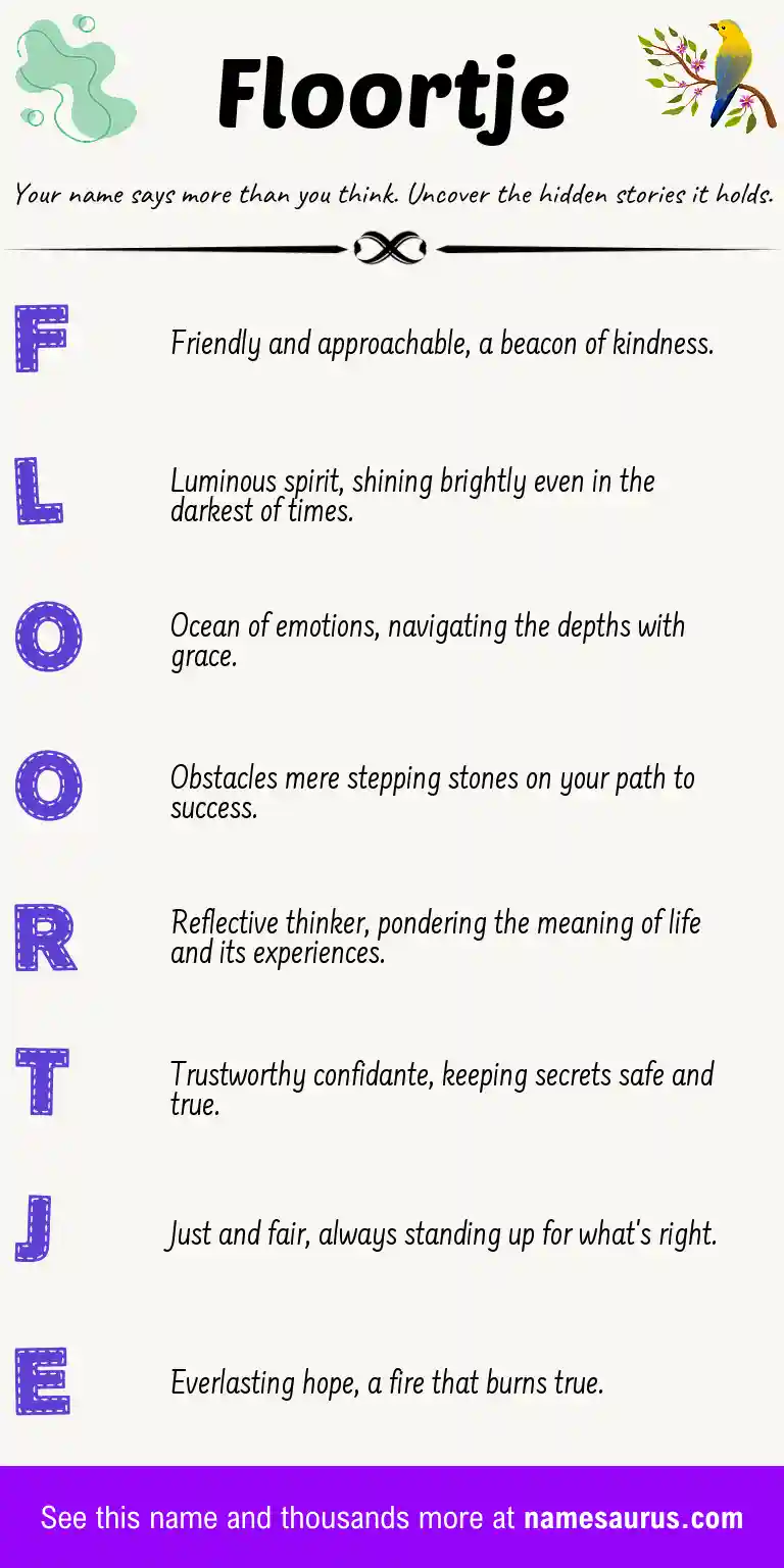 Acrostic poem about Floortje.