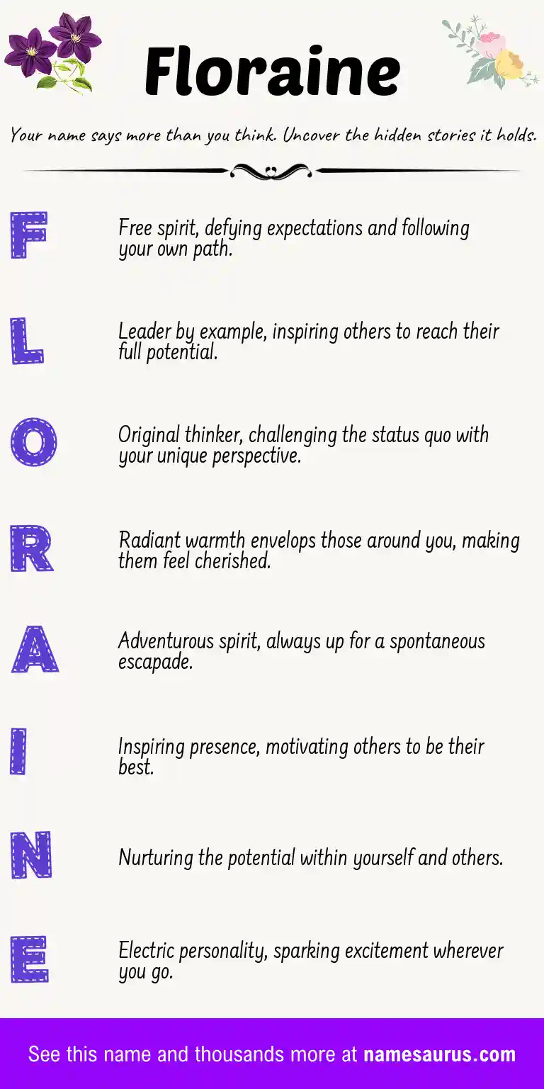 Acrostic poem about Floraine.
