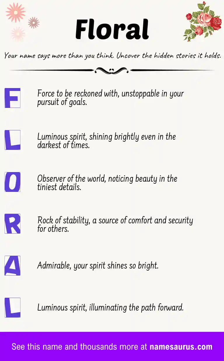 Acrostic poem about Floral.