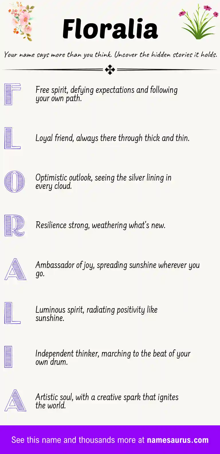 Acrostic poem about Floralia.