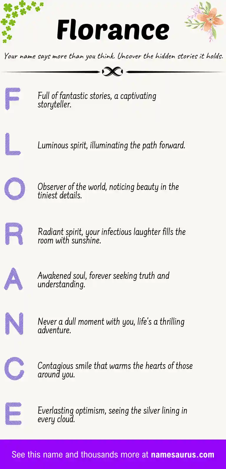Acrostic poem about Florance.