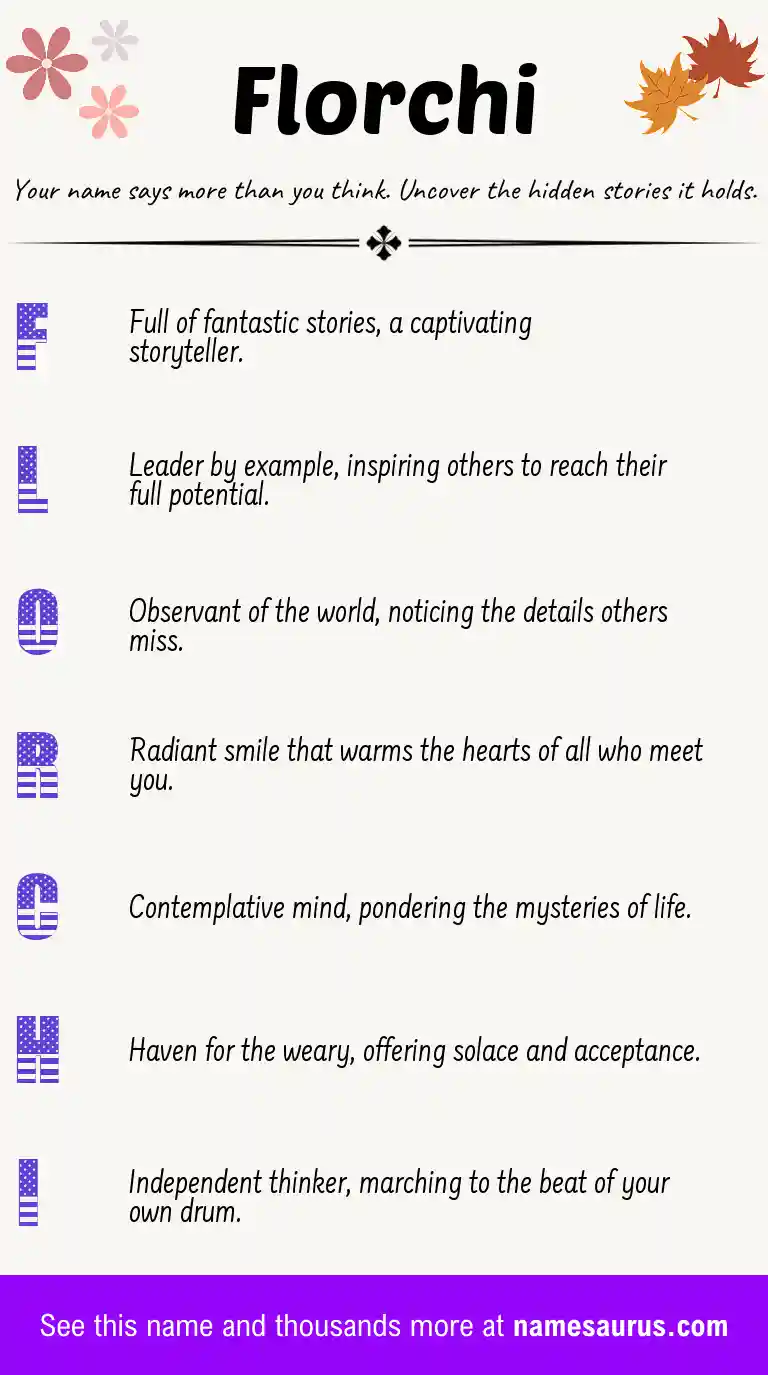 Acrostic poem about Florchi.