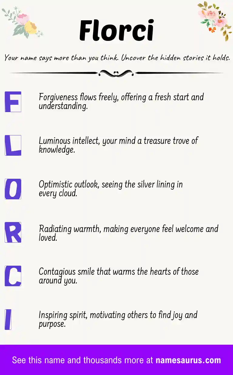 Acrostic poem about Florci.