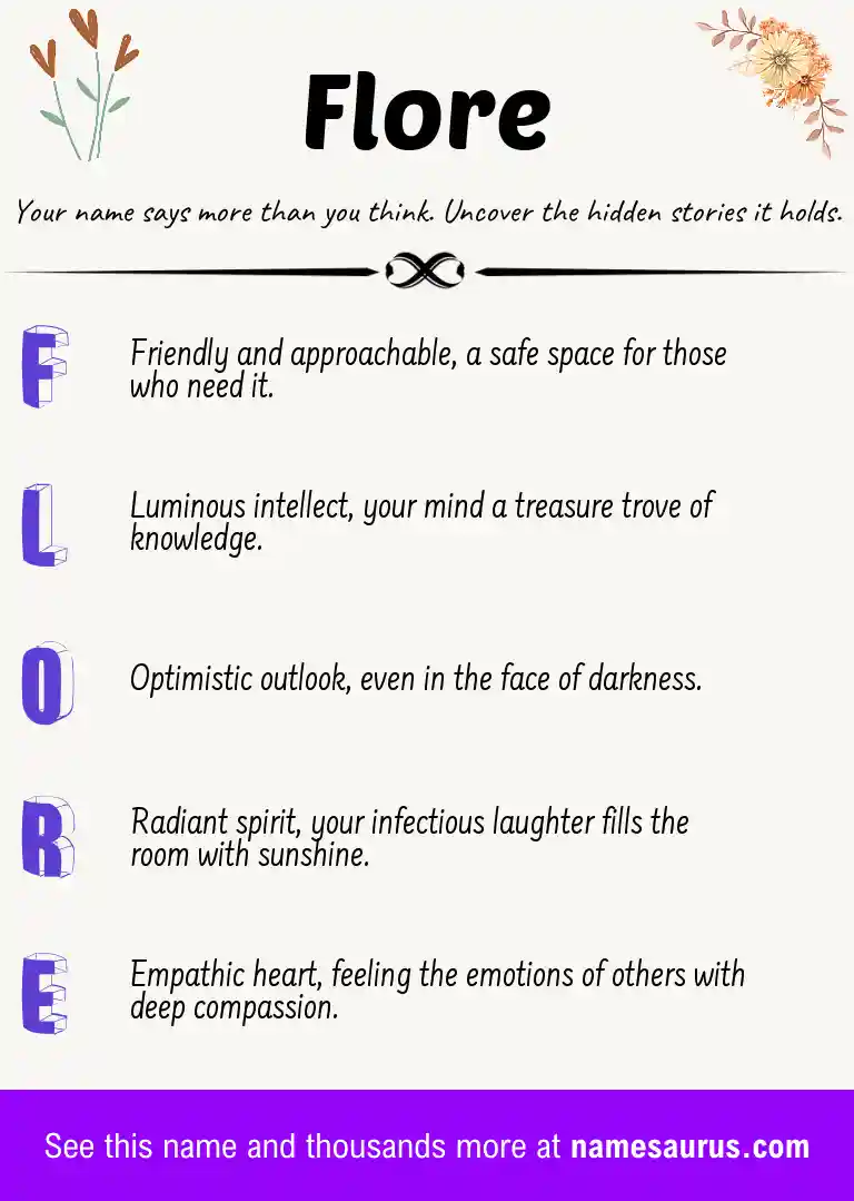 Acrostic poem about Flore.