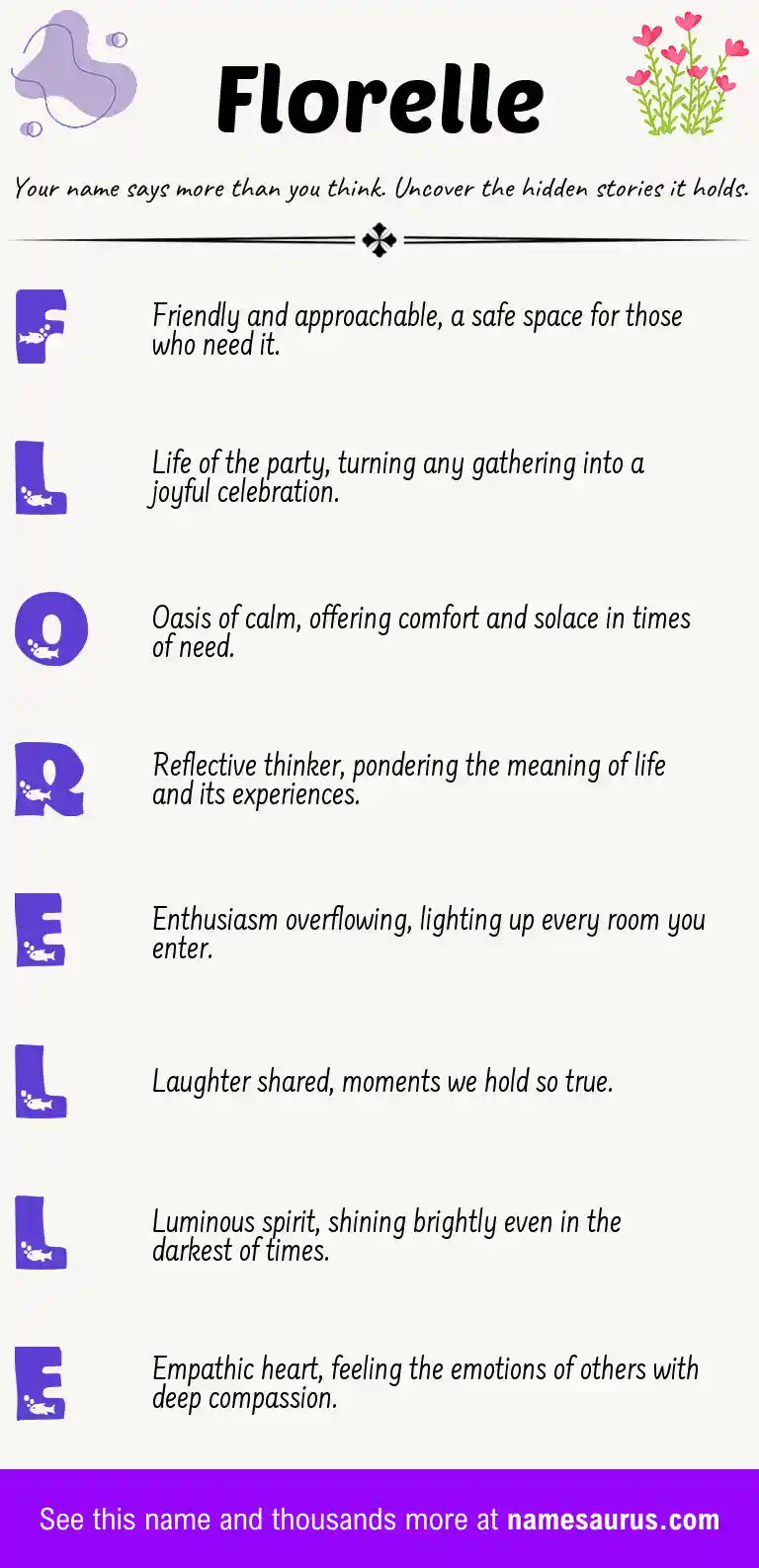 Acrostic poem about Florelle.