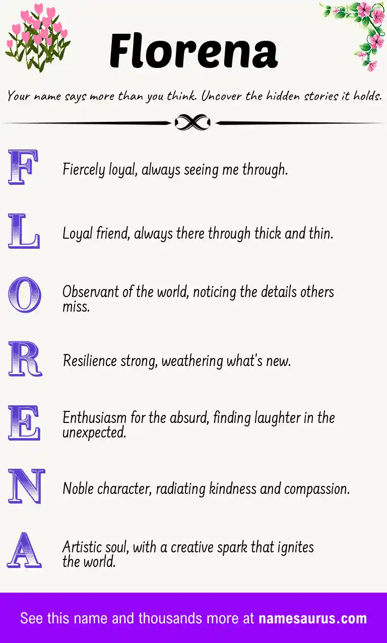 Acrostic poem about Florena.