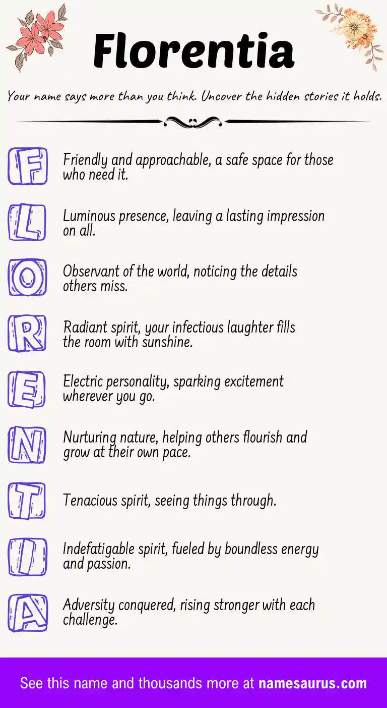 Acrostic poem about Florentia.