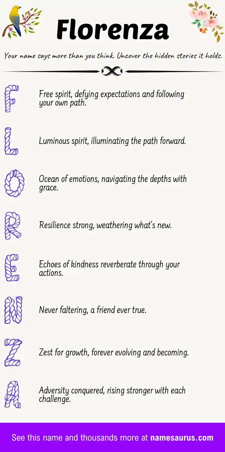 Acrostic poem about Florenza.