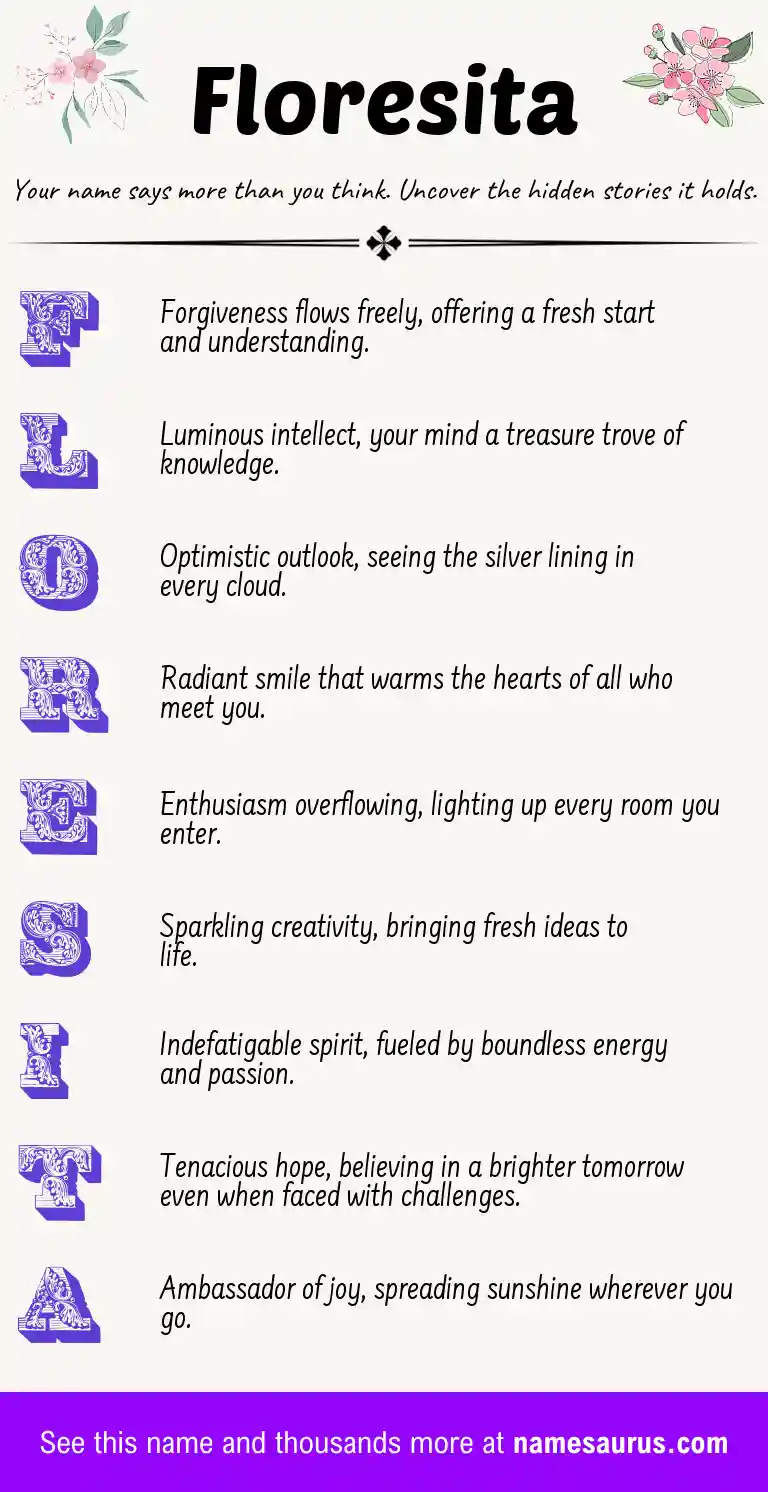 Acrostic poem about Floresita.