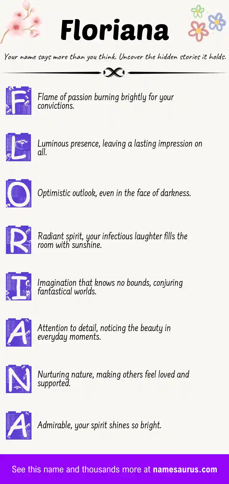 Acrostic poem about Floriana.