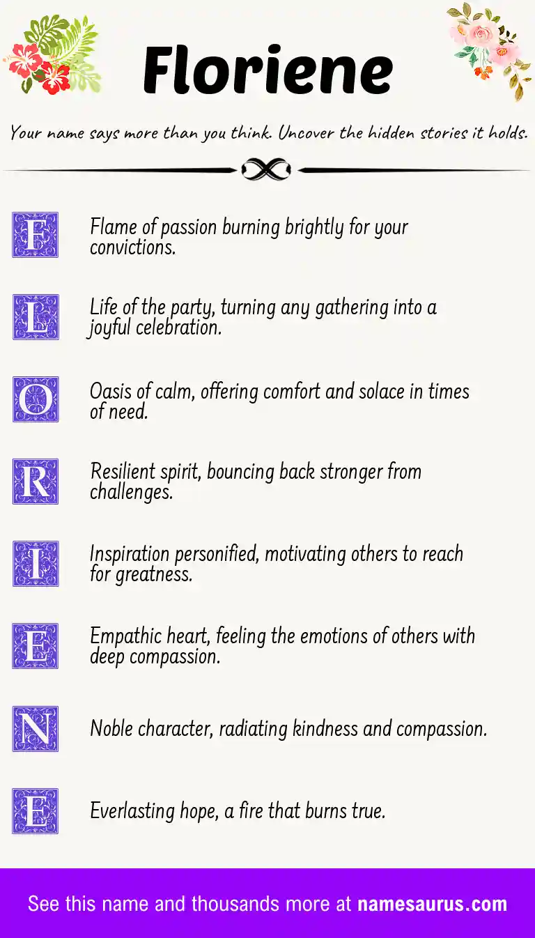 Acrostic poem about Floriene.
