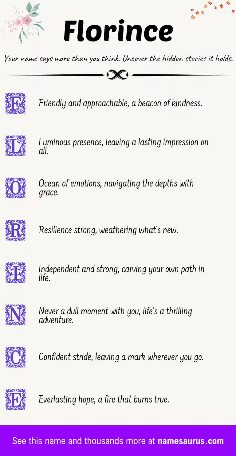 Acrostic poem about Florince.