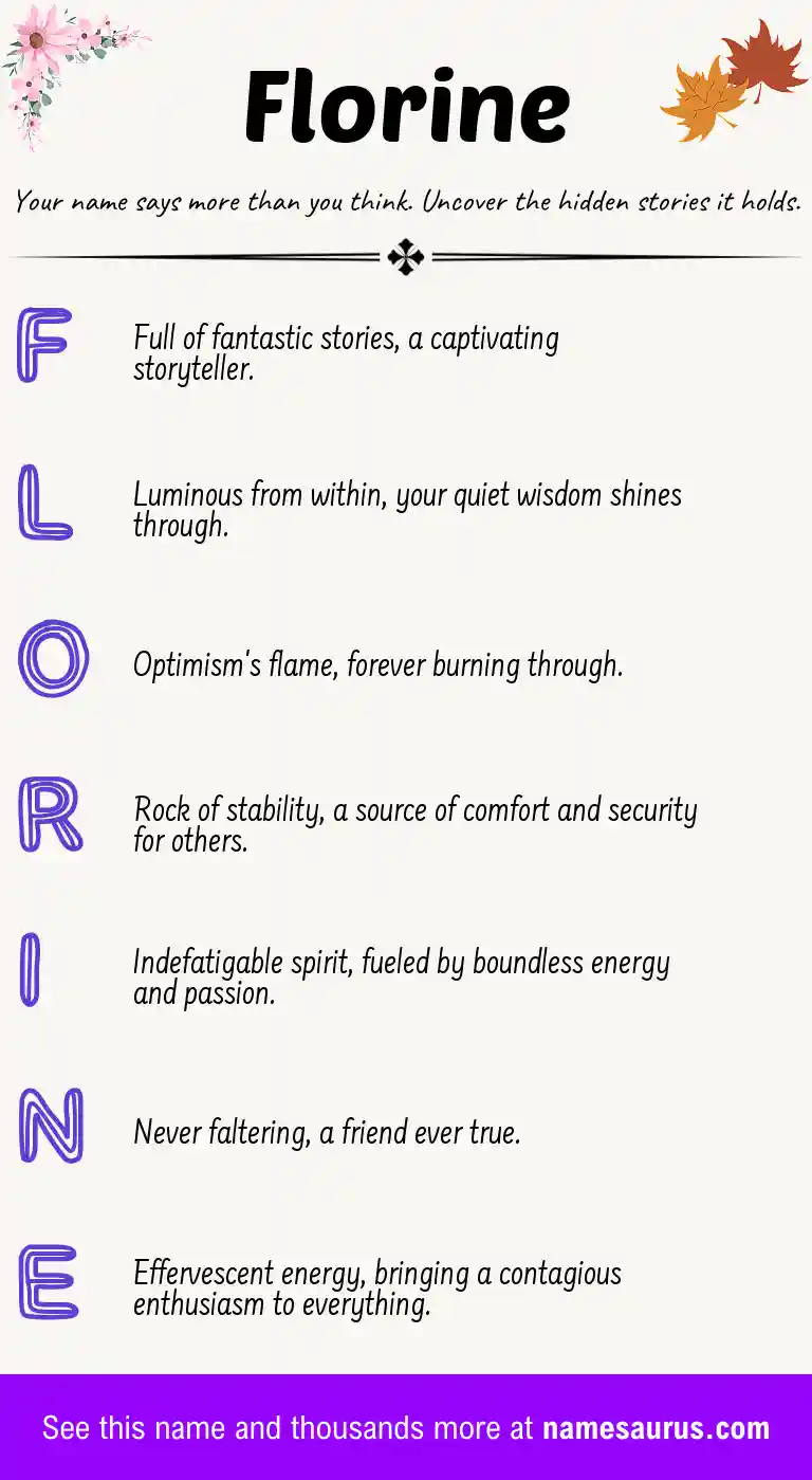 Acrostic poem about Florine.