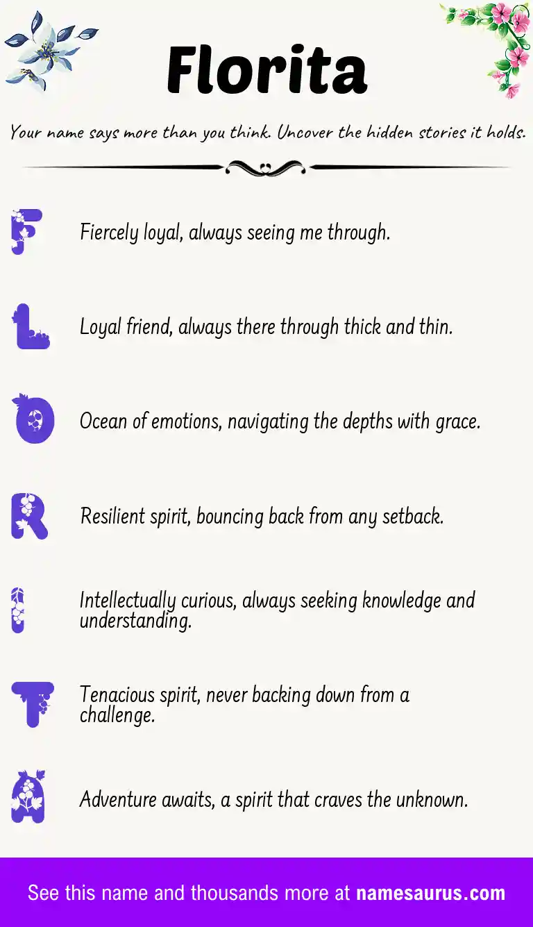 Acrostic poem about Florita.