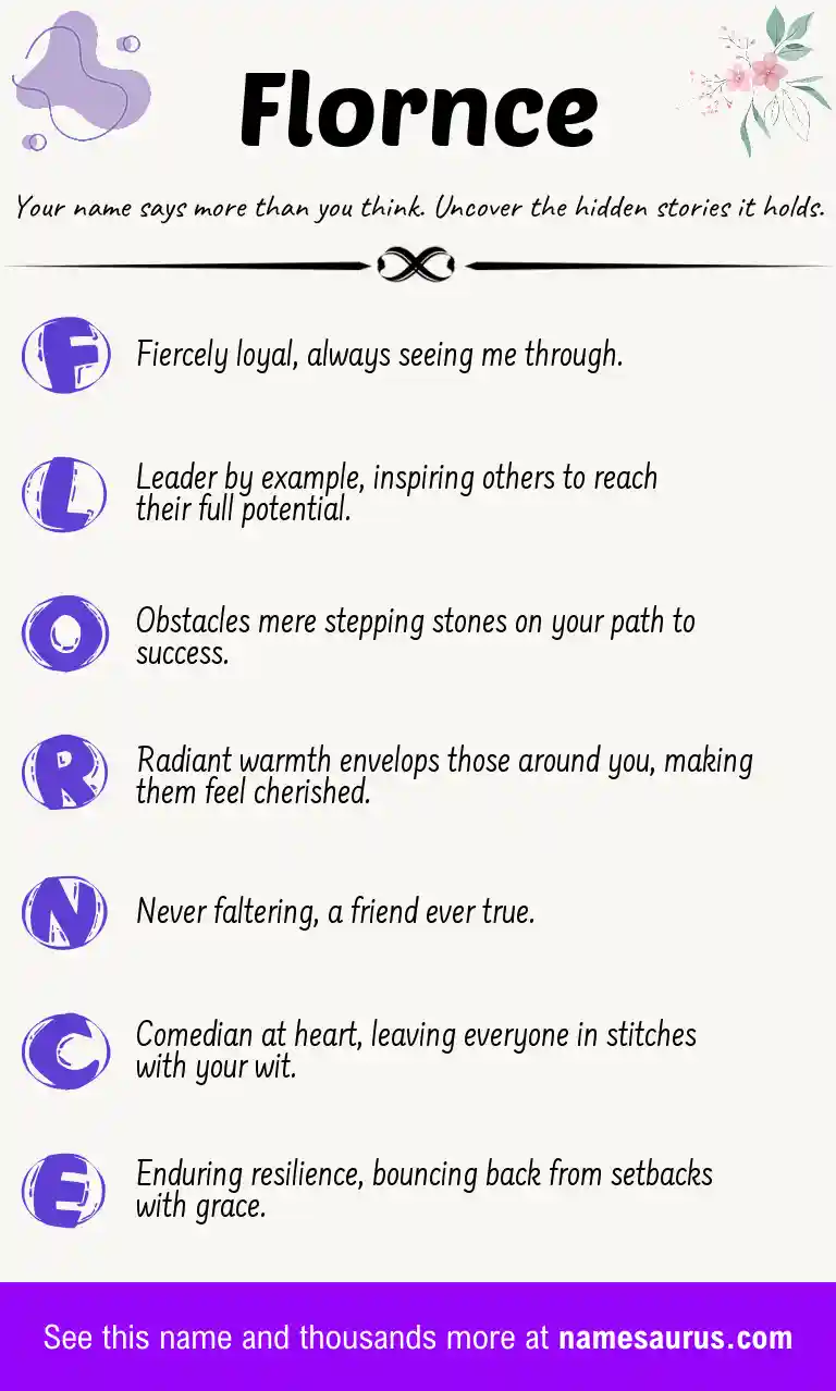 Acrostic poem about Flornce.