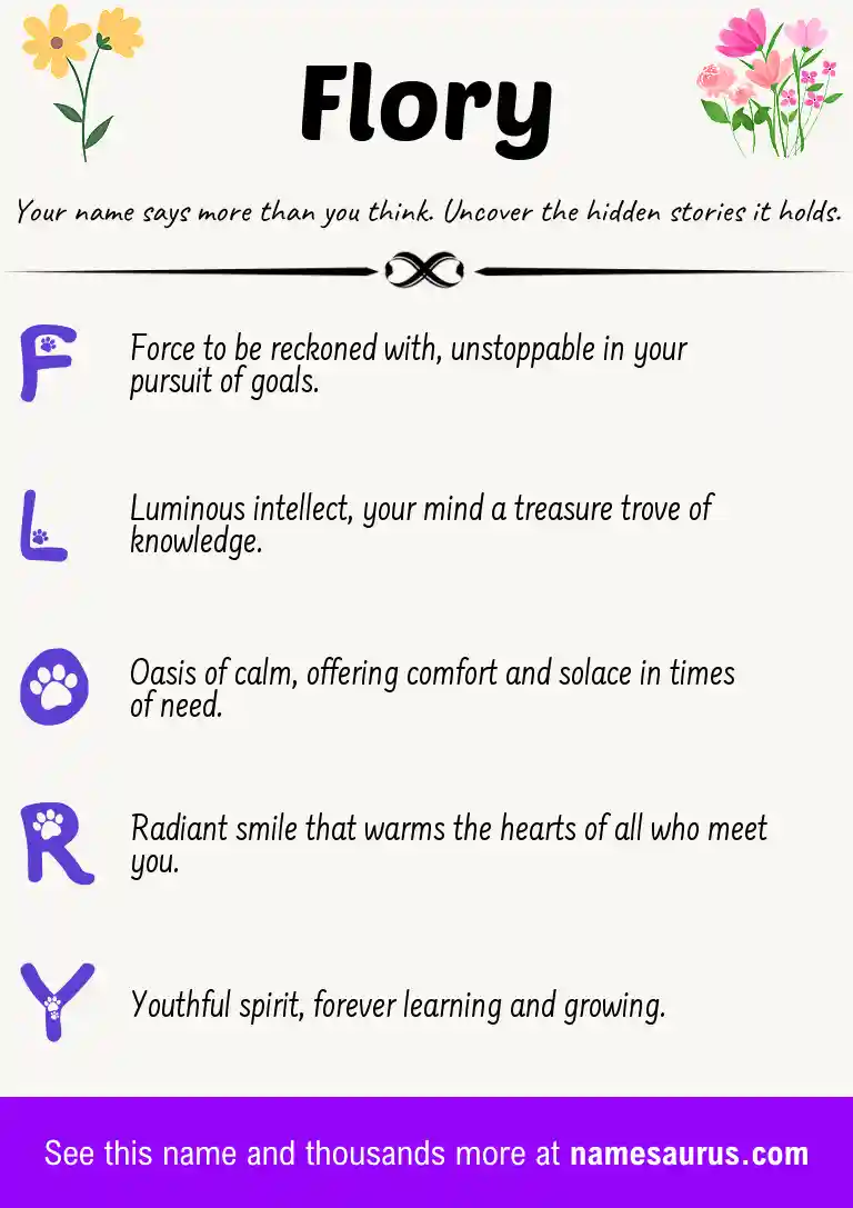 Acrostic poem about Flory.