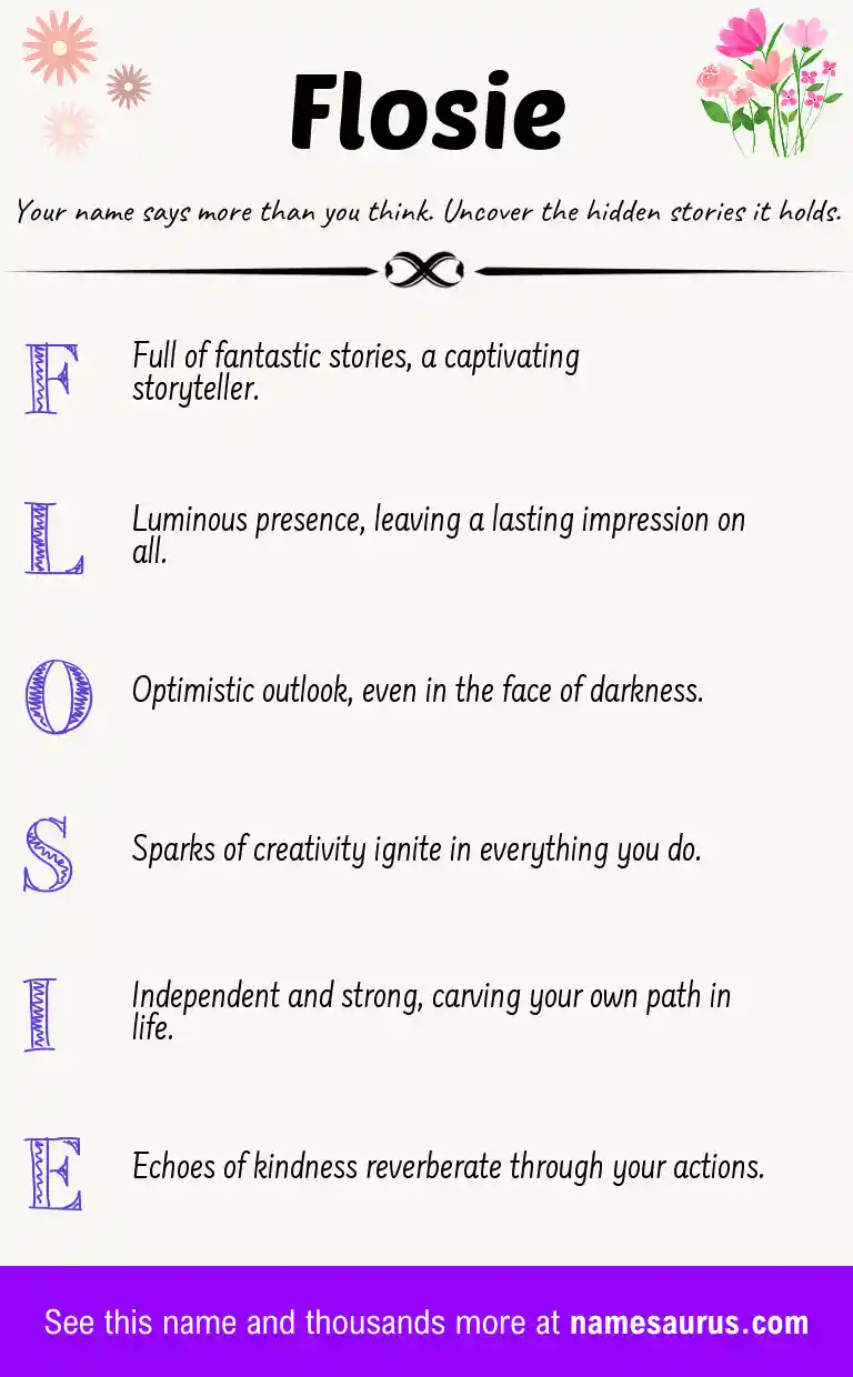 Acrostic poem about Flosie.