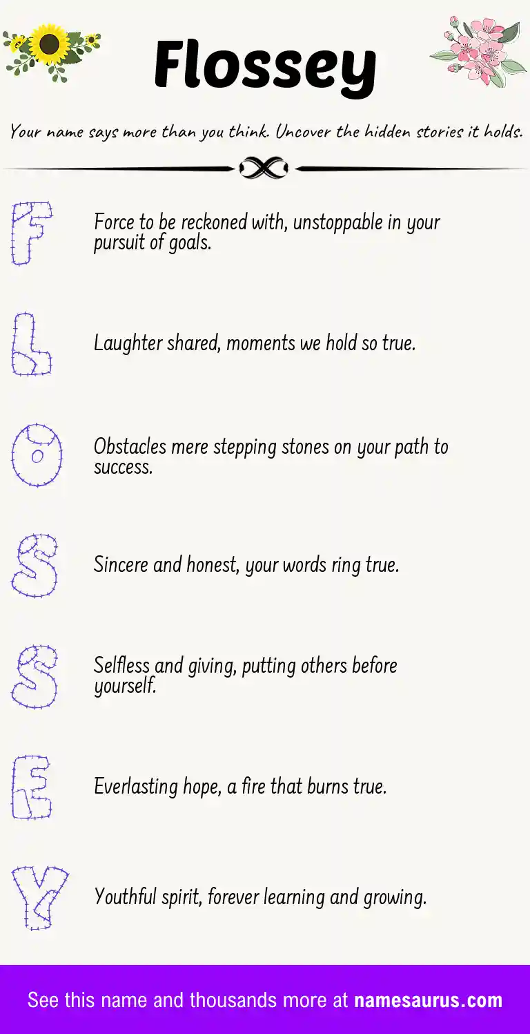 Acrostic poem about Flossey.