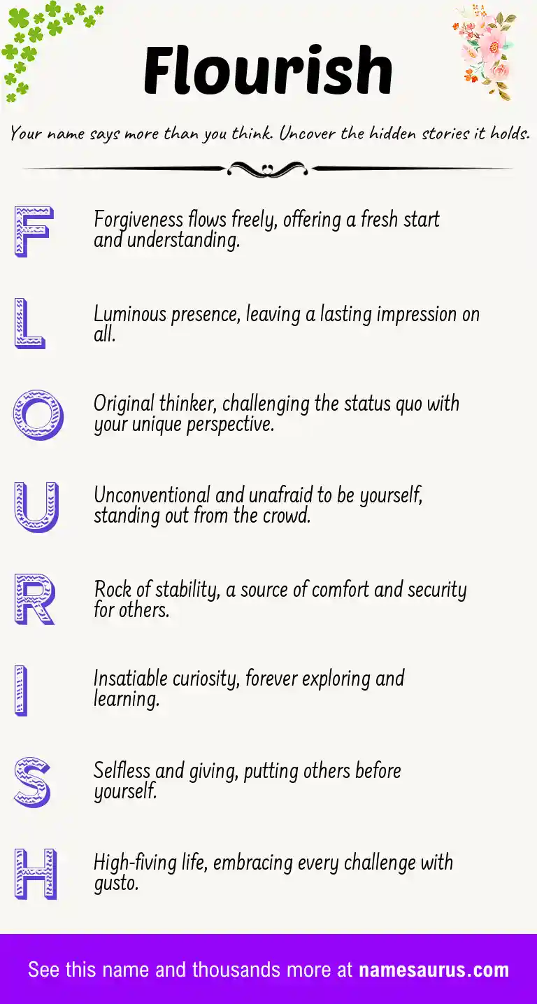 Acrostic poem about Flourish.