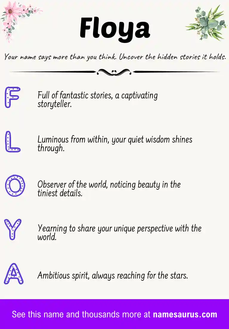 Acrostic poem about Floya.