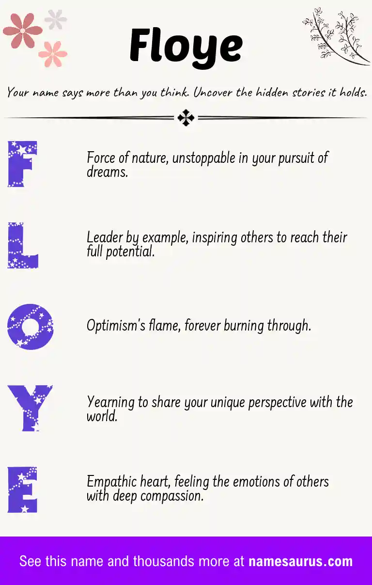 Acrostic poem about Floye.