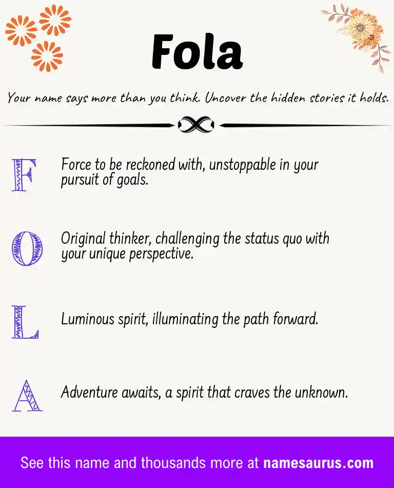 Acrostic poem about Fola.