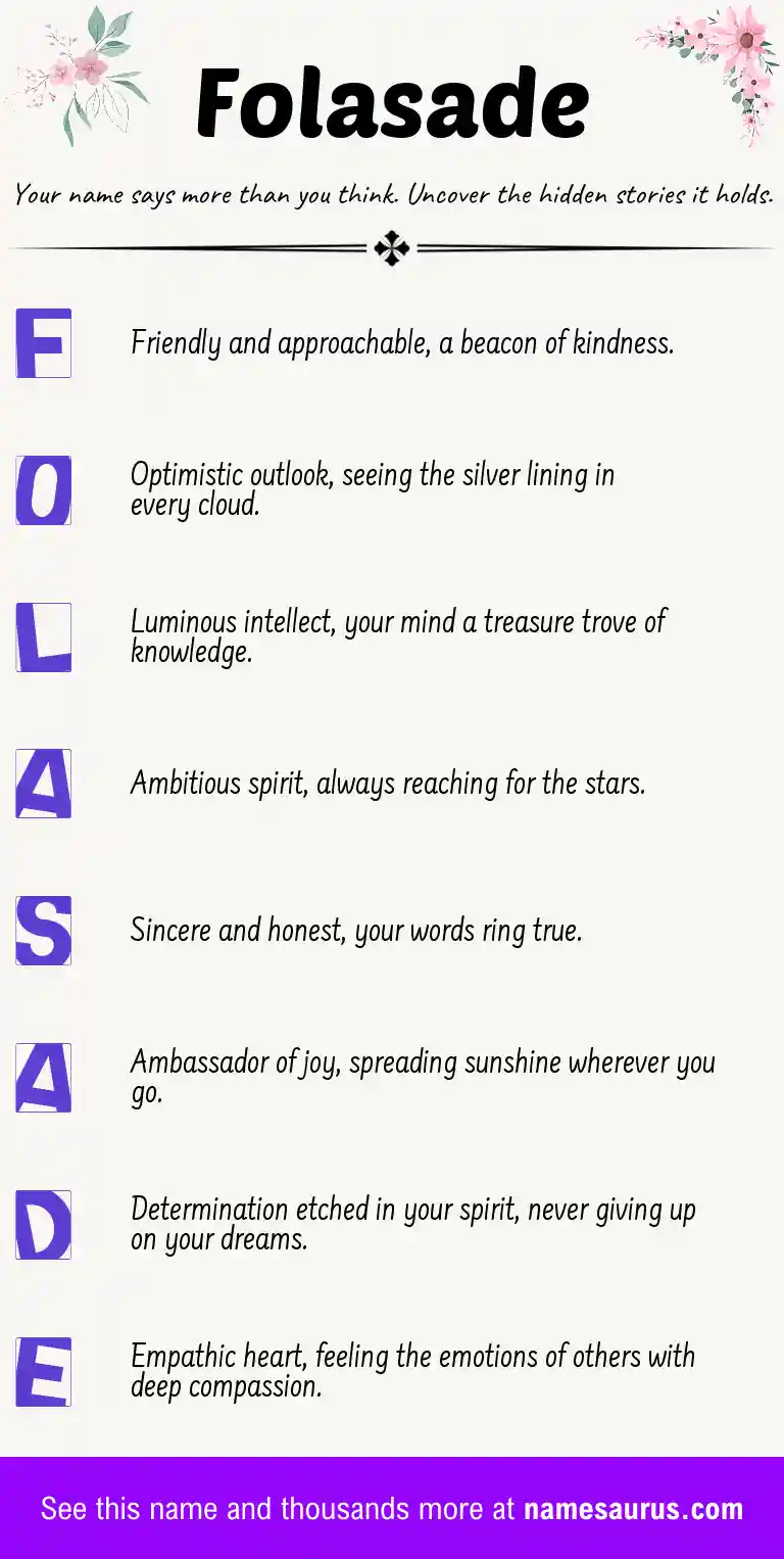 Acrostic poem about Folasade.