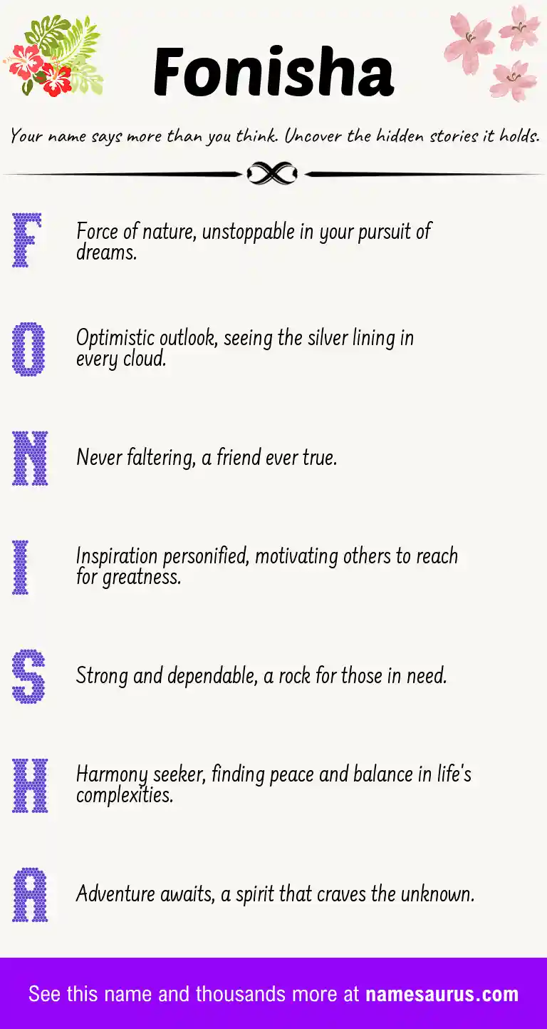 Acrostic poem about Fonisha.