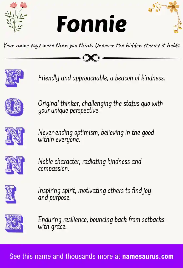 Acrostic poem about Fonnie.