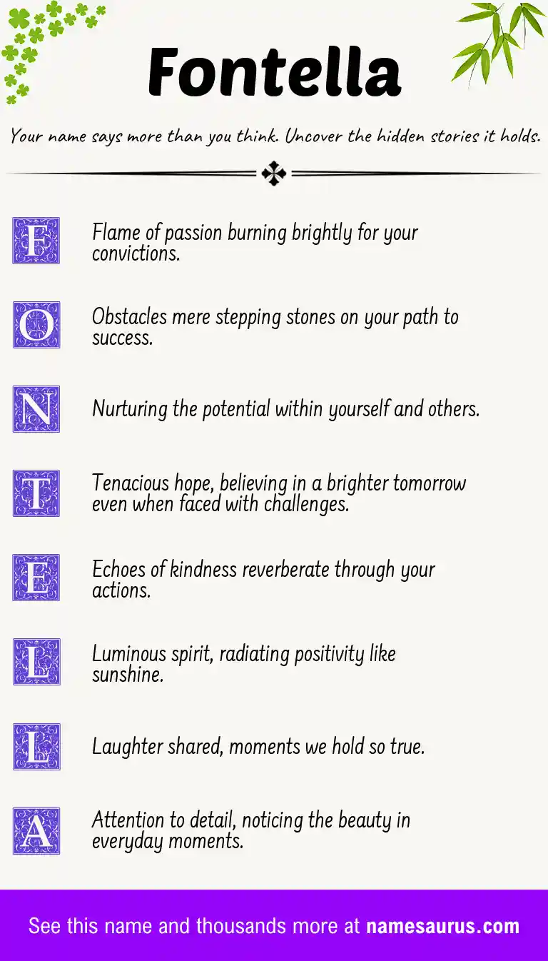 Acrostic poem about Fontella.