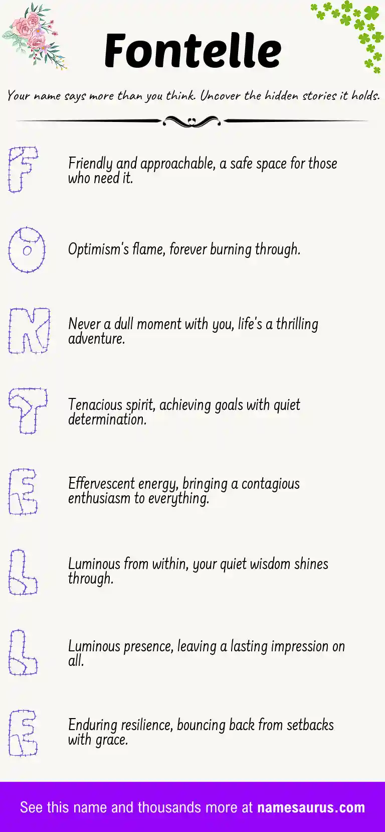 Acrostic poem about Fontelle.