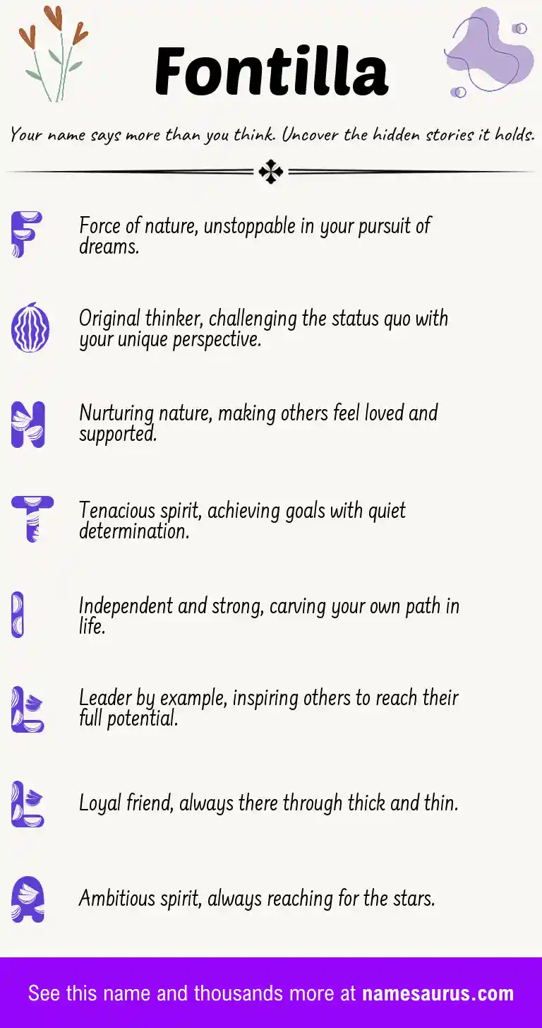 Acrostic poem about Fontilla.