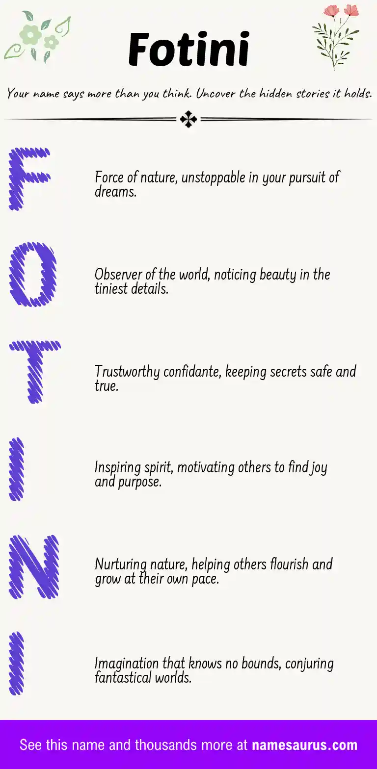 Acrostic poem about Fotini.