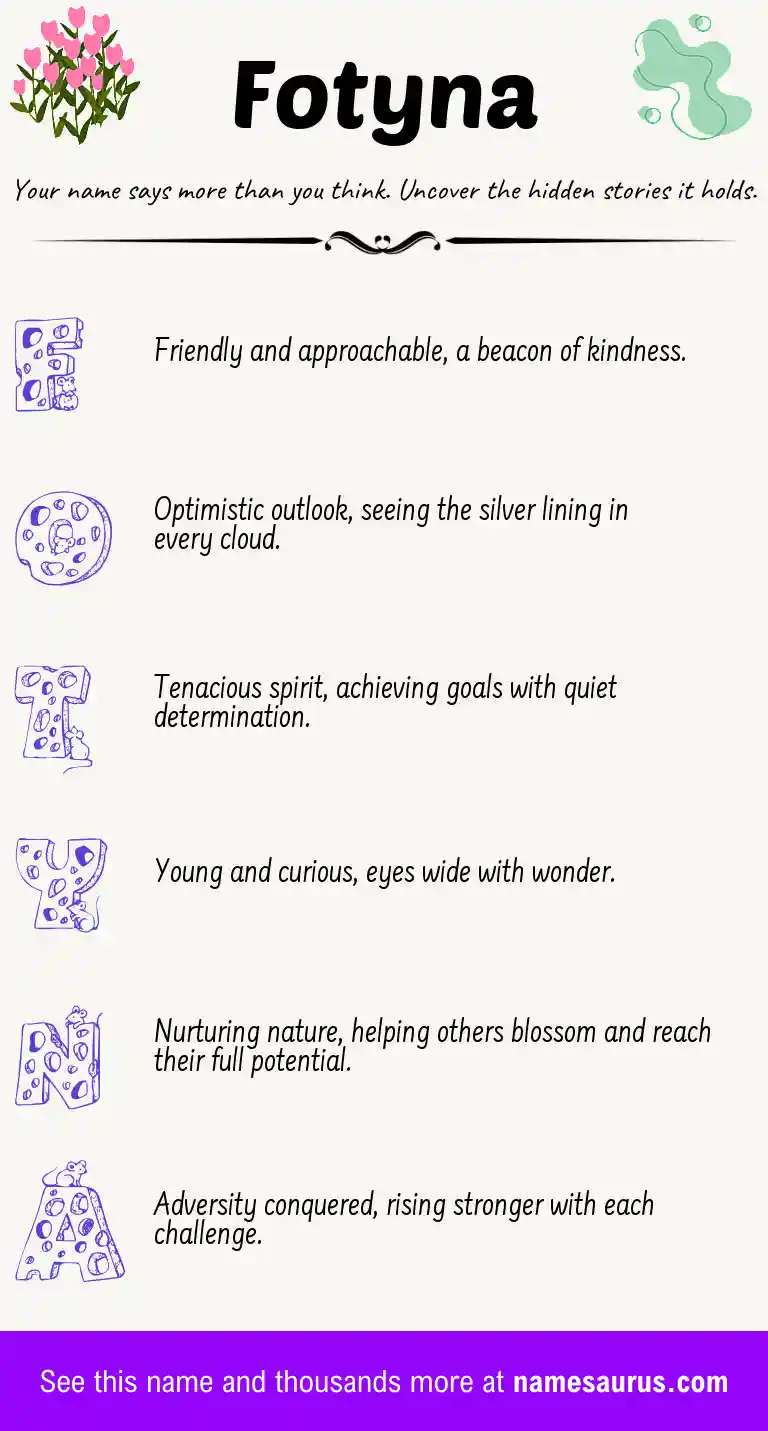 Acrostic poem about Fotyna.
