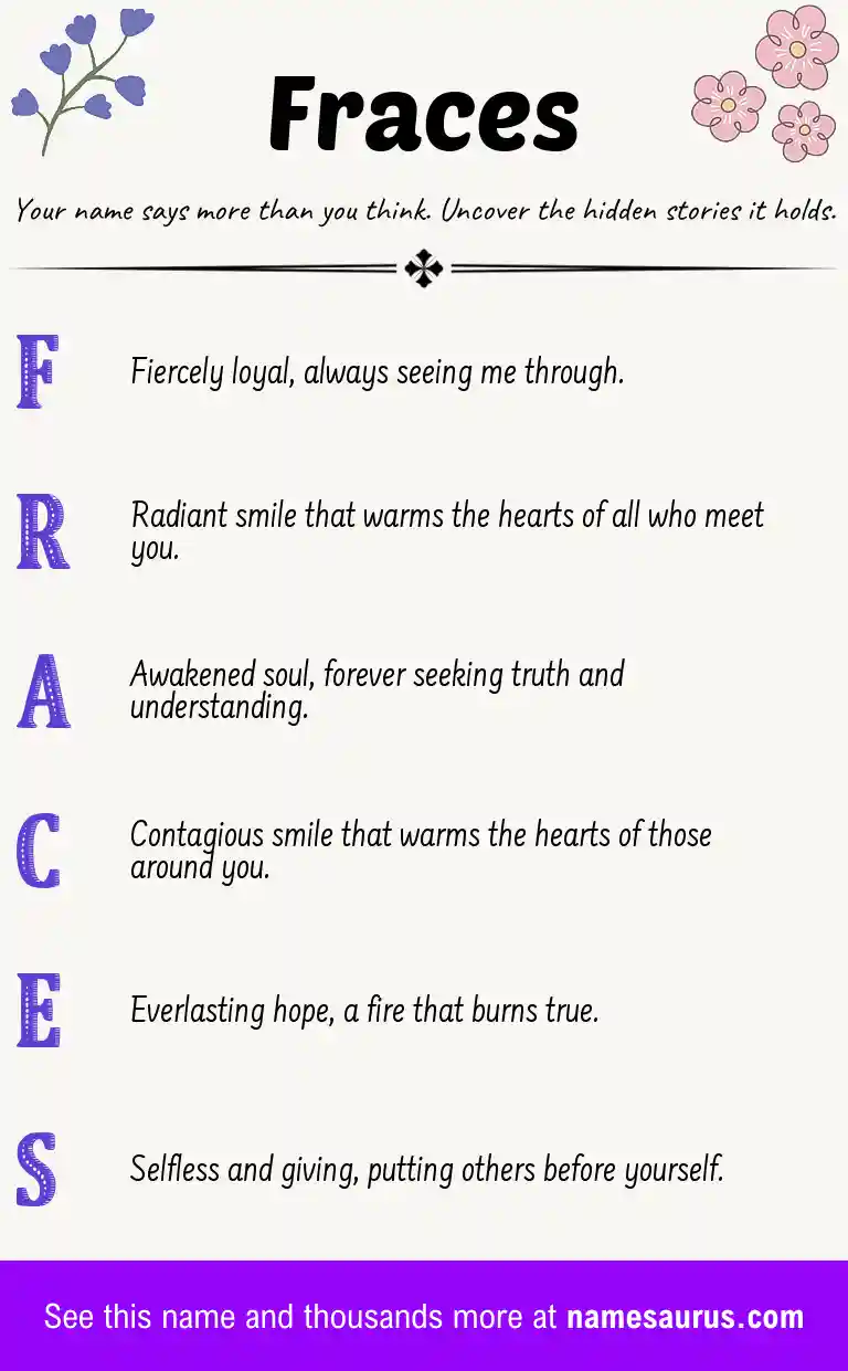 Acrostic poem about Fraces.