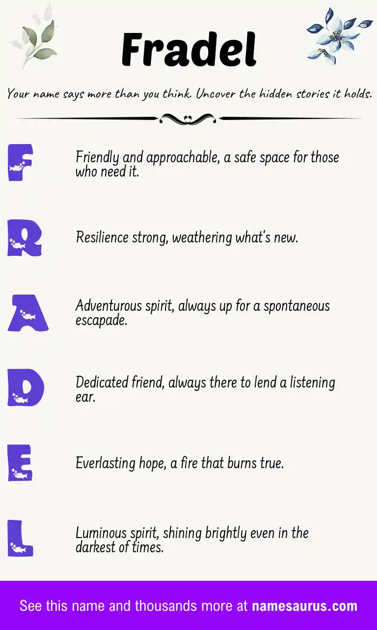 Acrostic poem about Fradel.